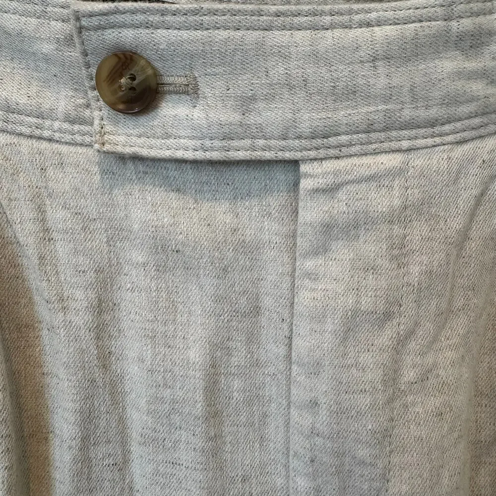 Banana Republic Wide Leg Linen Pants Flax Beige Pleated Trouser Workwear